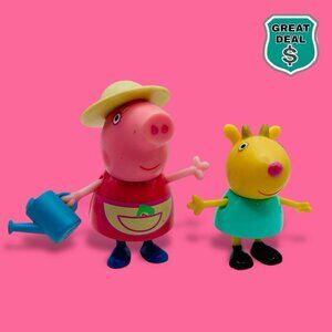 Peppa Pig Gardening with Granny Pig with Watering Can & Gabrielle Goat Figures!